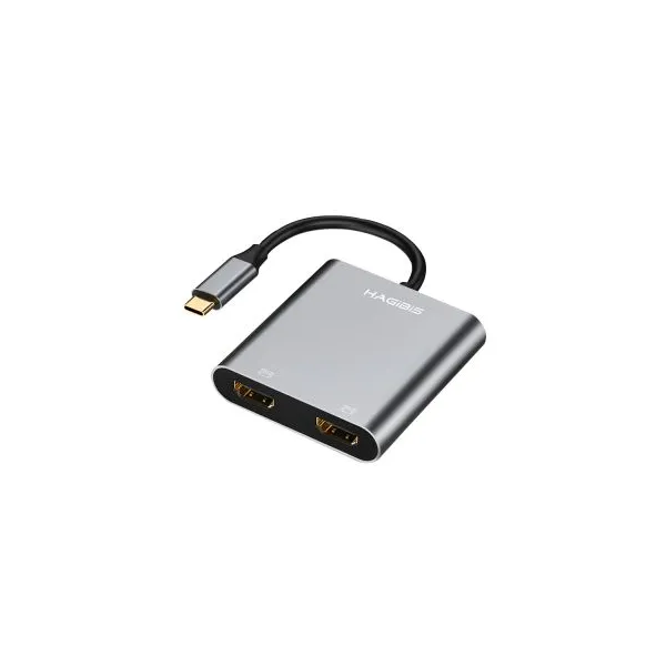 Adapter chuyển USB-C sang 2 đầu HDMI Hagibis